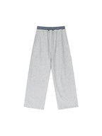 Plaid Contrast Waist Pants