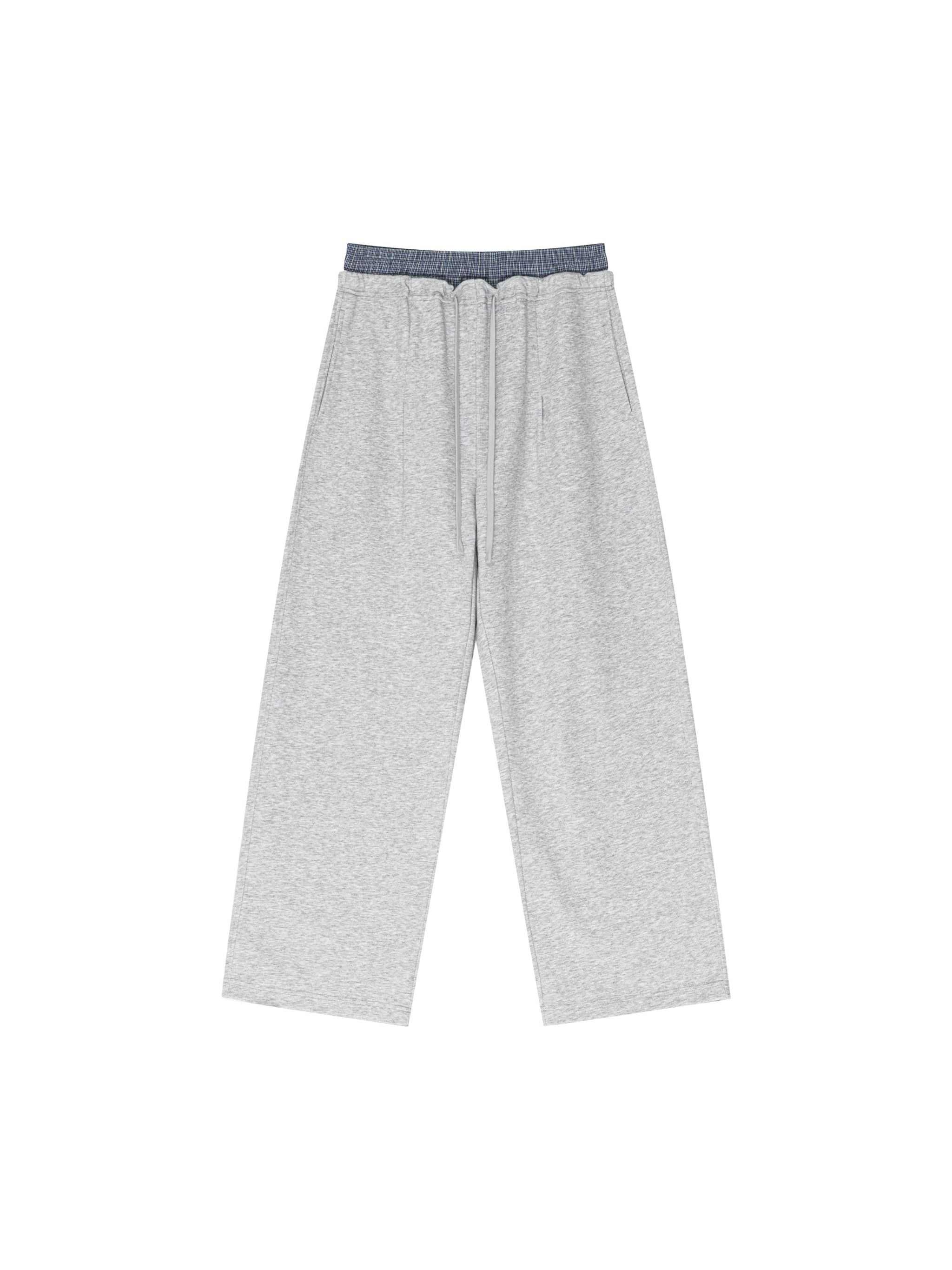 Plaid Contrast Waist Pants