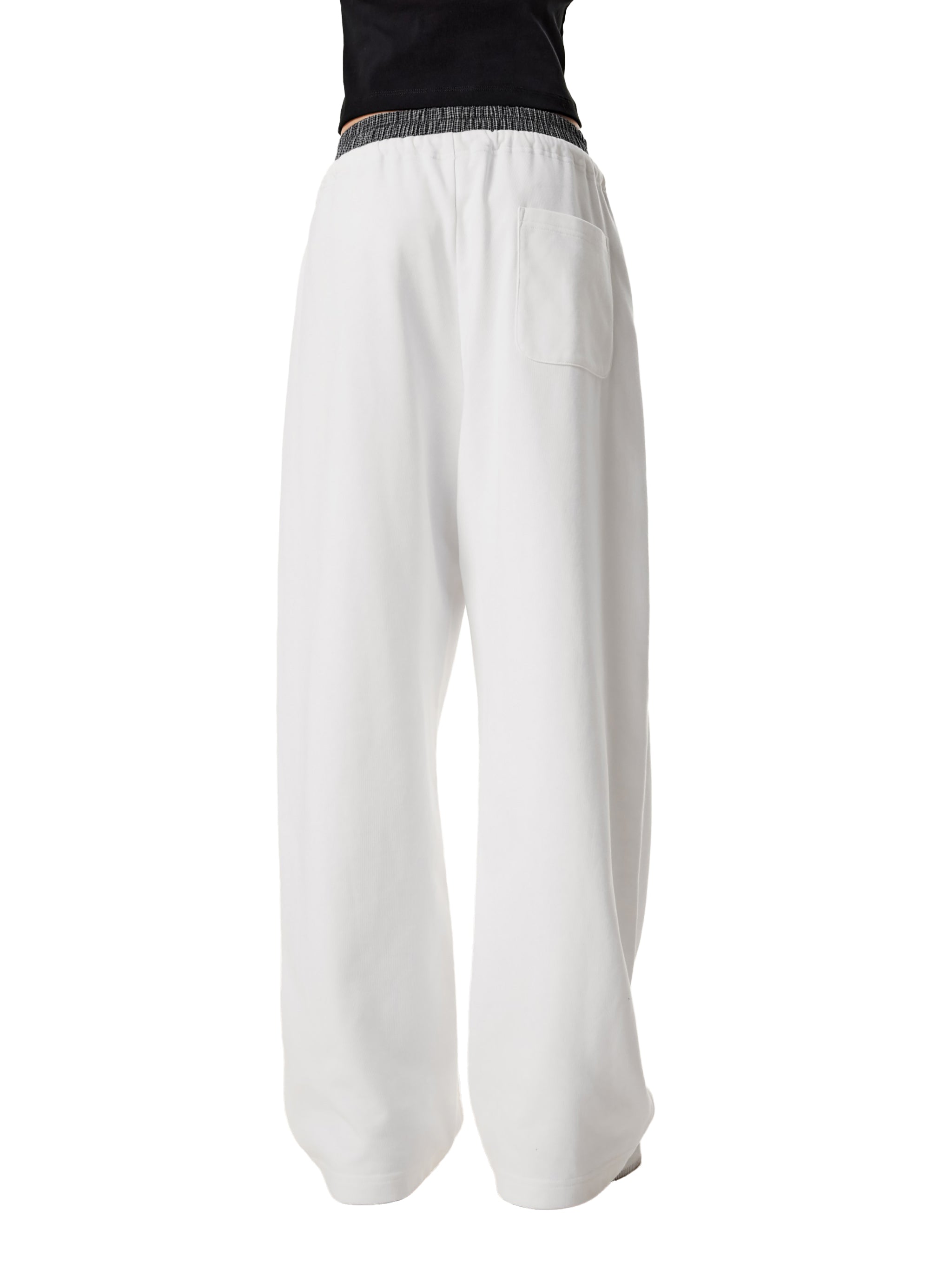 Plaid Contrast Waist Pants