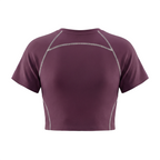 Women's Contrast Stitch Raglan Crop T-Shirt