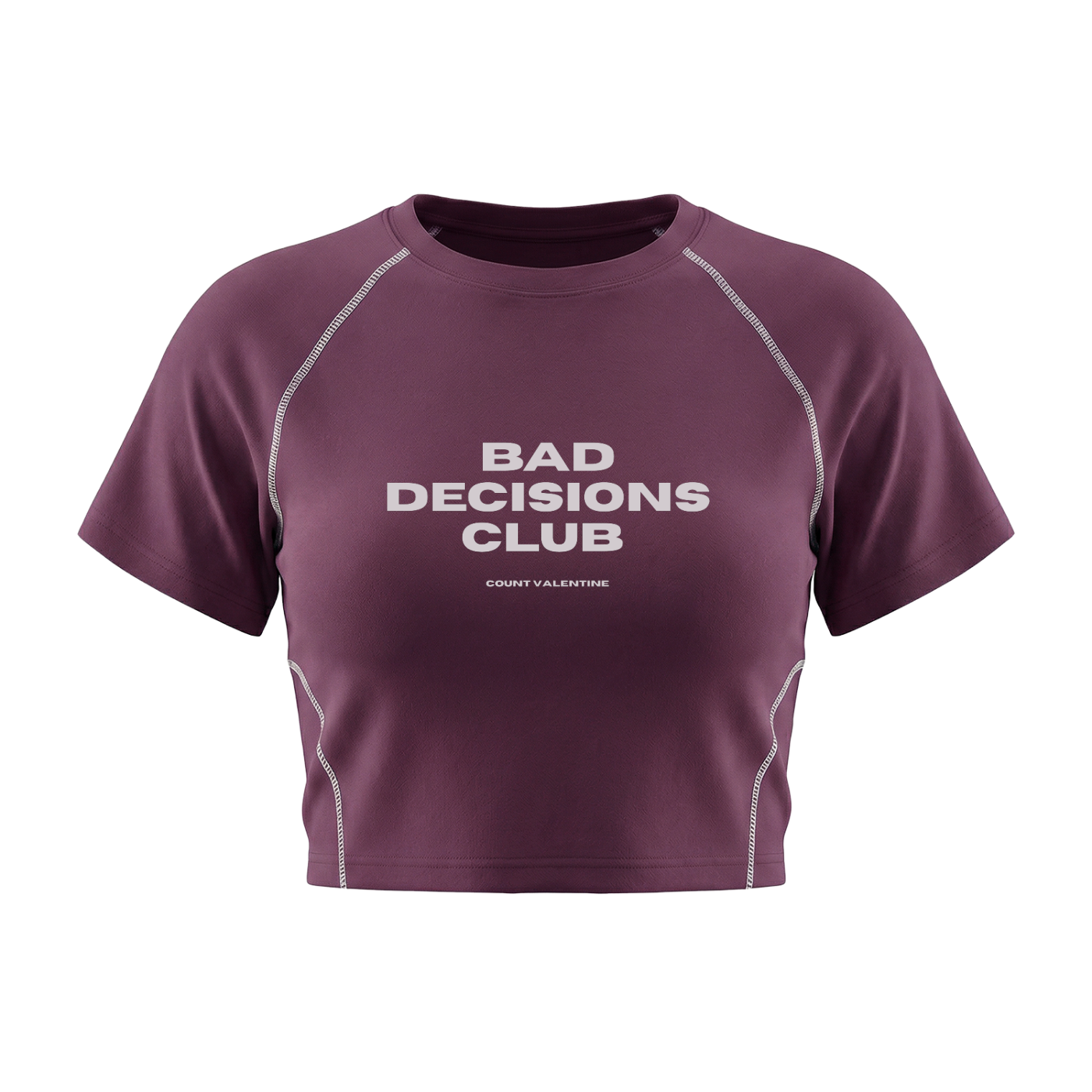 Women's Contrast Stitch Raglan Crop T-Shirt