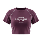 Women's Contrast Stitch Raglan Crop T-Shirt