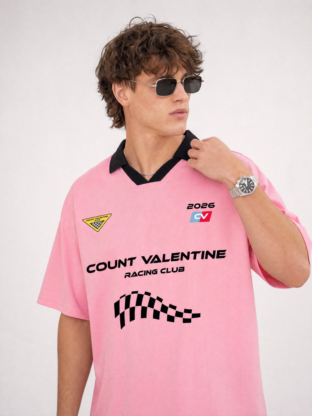 Racing Club Grid Jersey - Pink