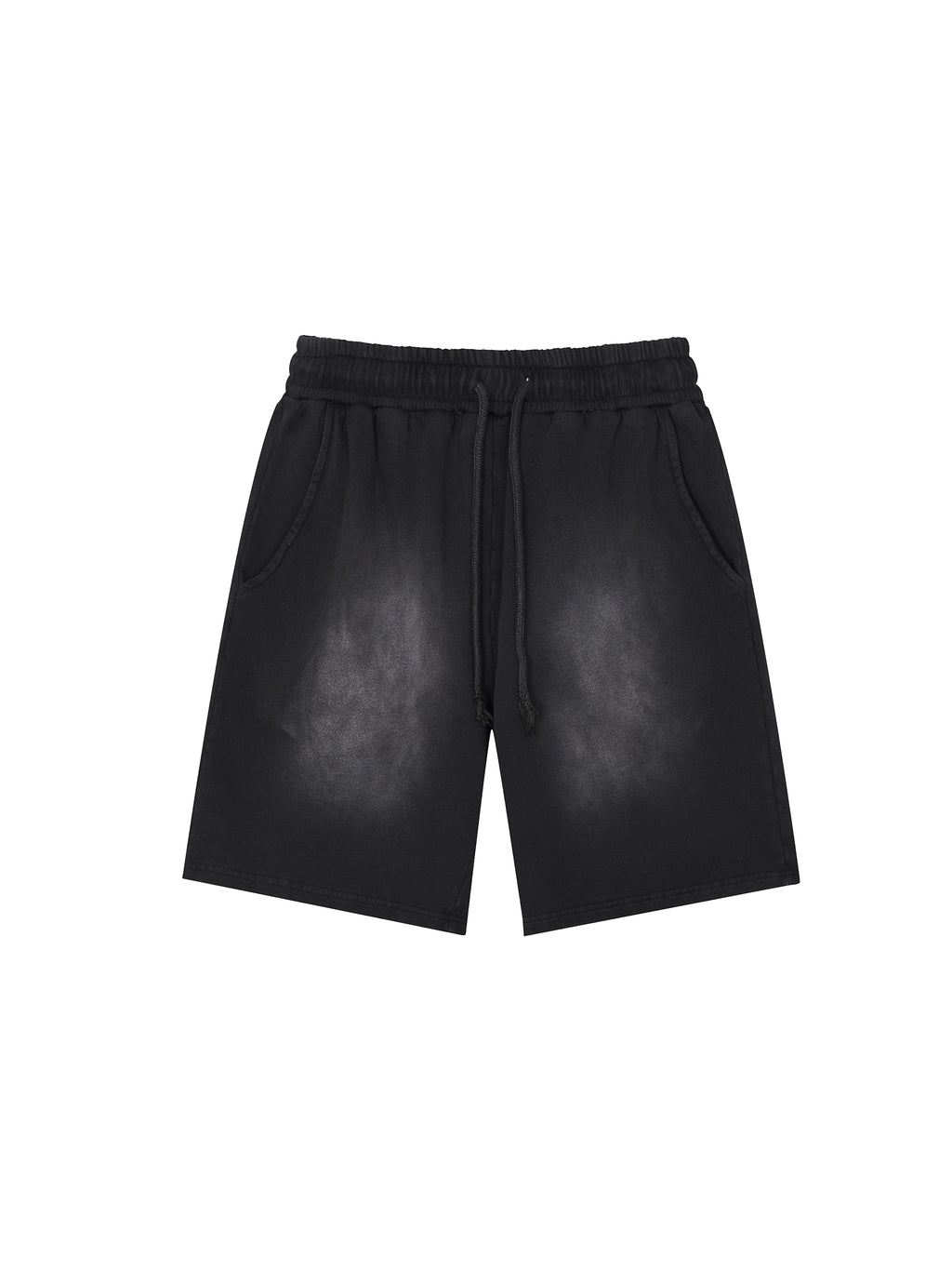 Rectangle Patch Monkey Washed Shorts