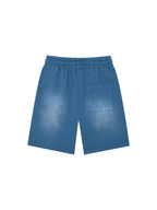Rectangle Patch Monkey Washed Shorts