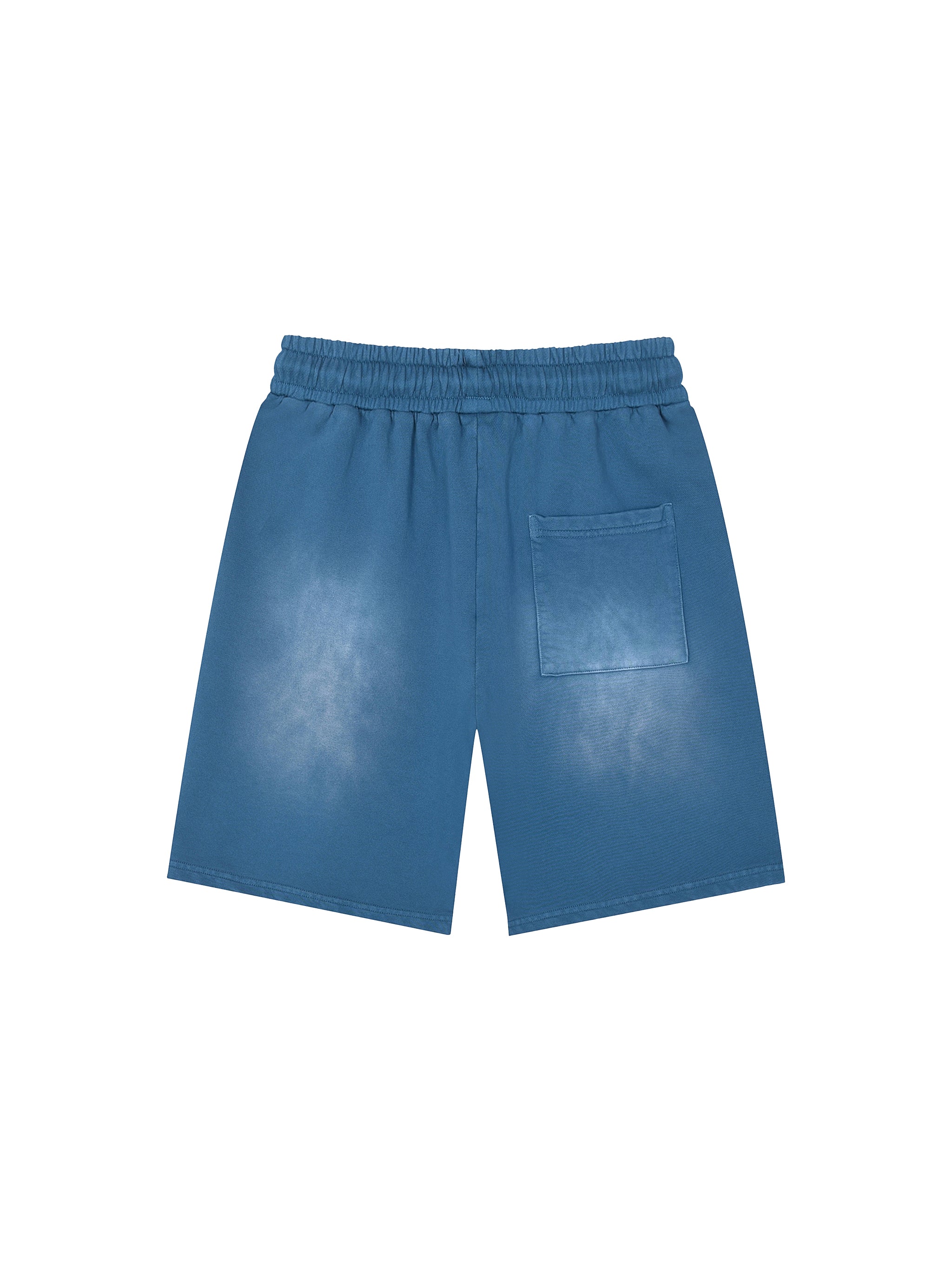 Rectangle Patch Monkey Washed Shorts