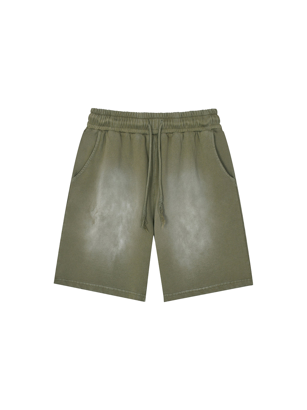 Rectangle Patch Monkey Washed Shorts