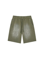 Rectangle Patch Monkey Washed Shorts