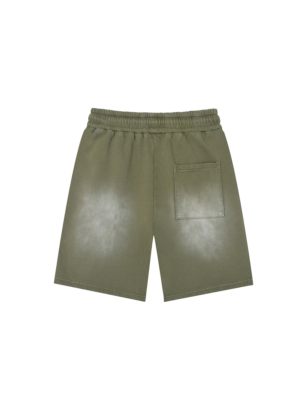 Rectangle Patch Monkey Washed Shorts