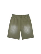 Rectangle Patch Monkey Washed Shorts
