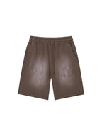 Rectangle Patch Monkey Washed Shorts