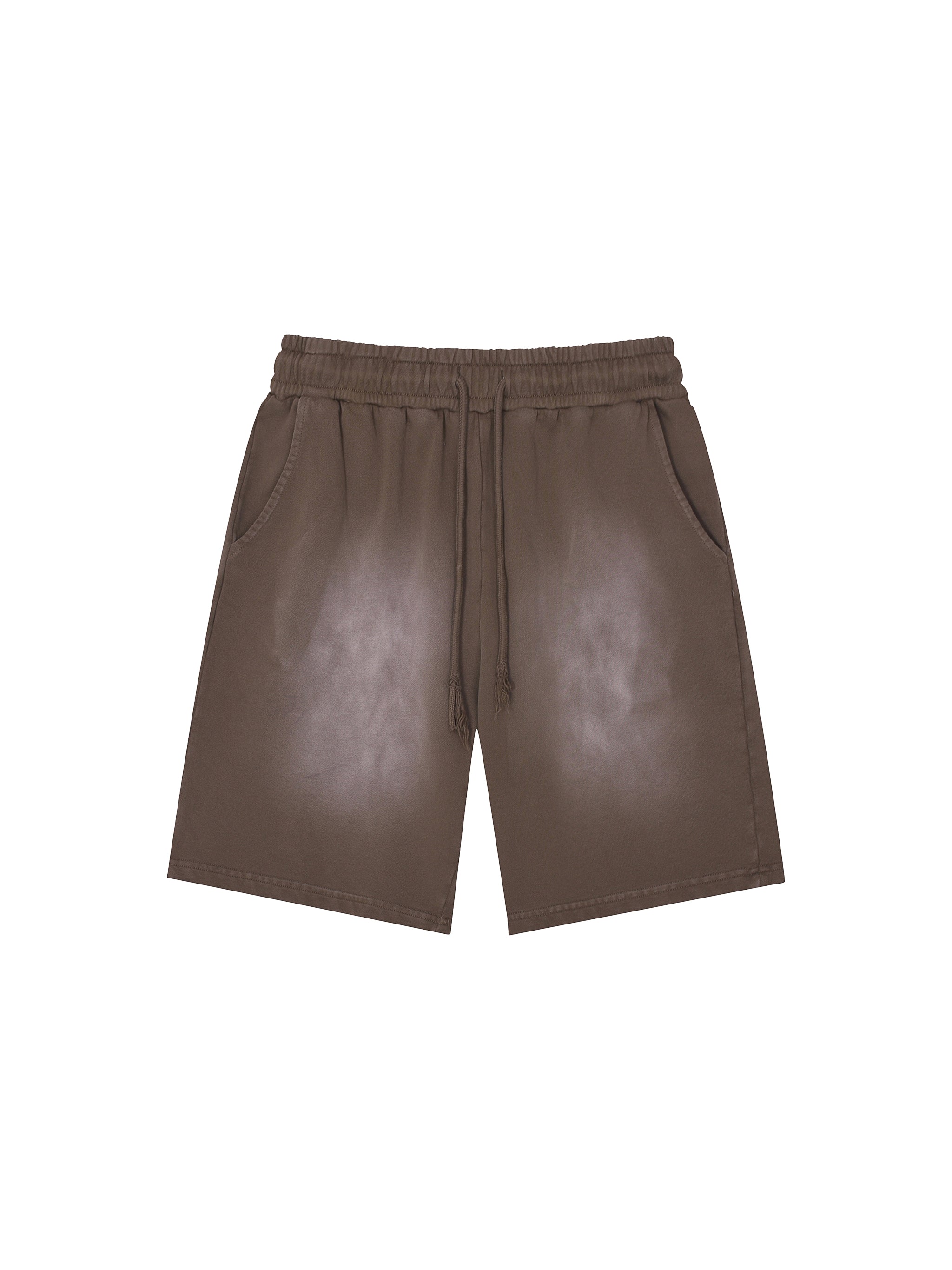 Rectangle Patch Monkey Washed Shorts