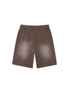 Rectangle Patch Monkey Washed Shorts