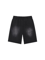 Rectangle Patch Monkey Washed Shorts