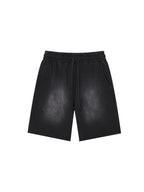 Rectangle Patch Monkey Washed Shorts