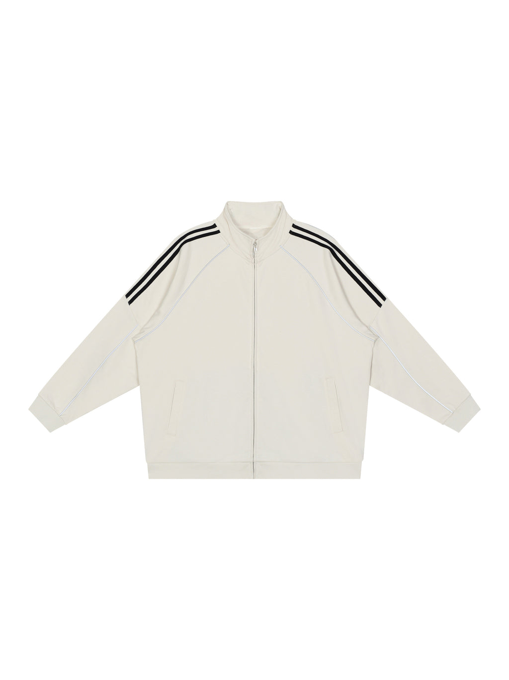 Reflection Striped Raglan Sleeve  Jacket