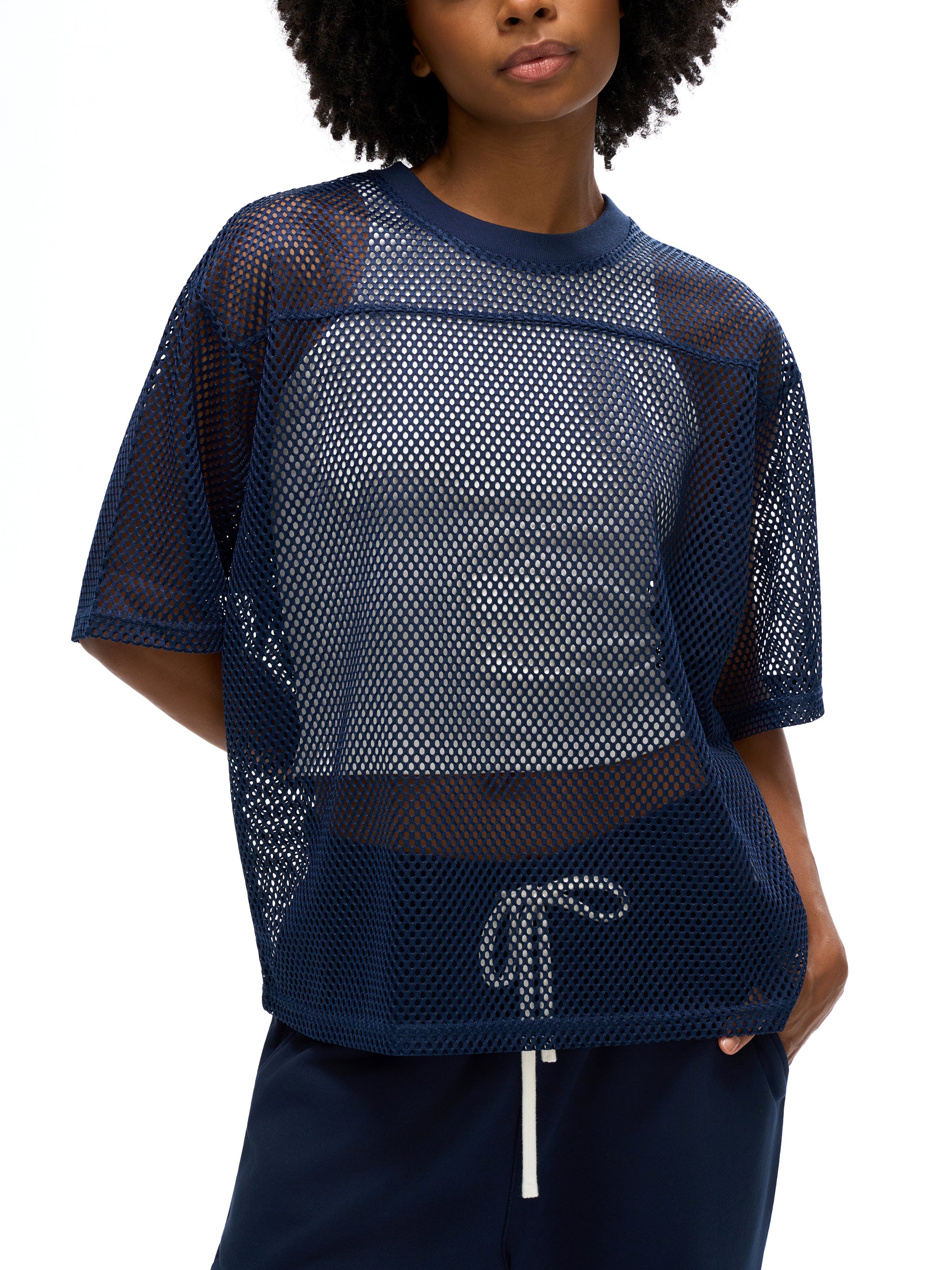 See-through Boxy Net T-Shirt-W