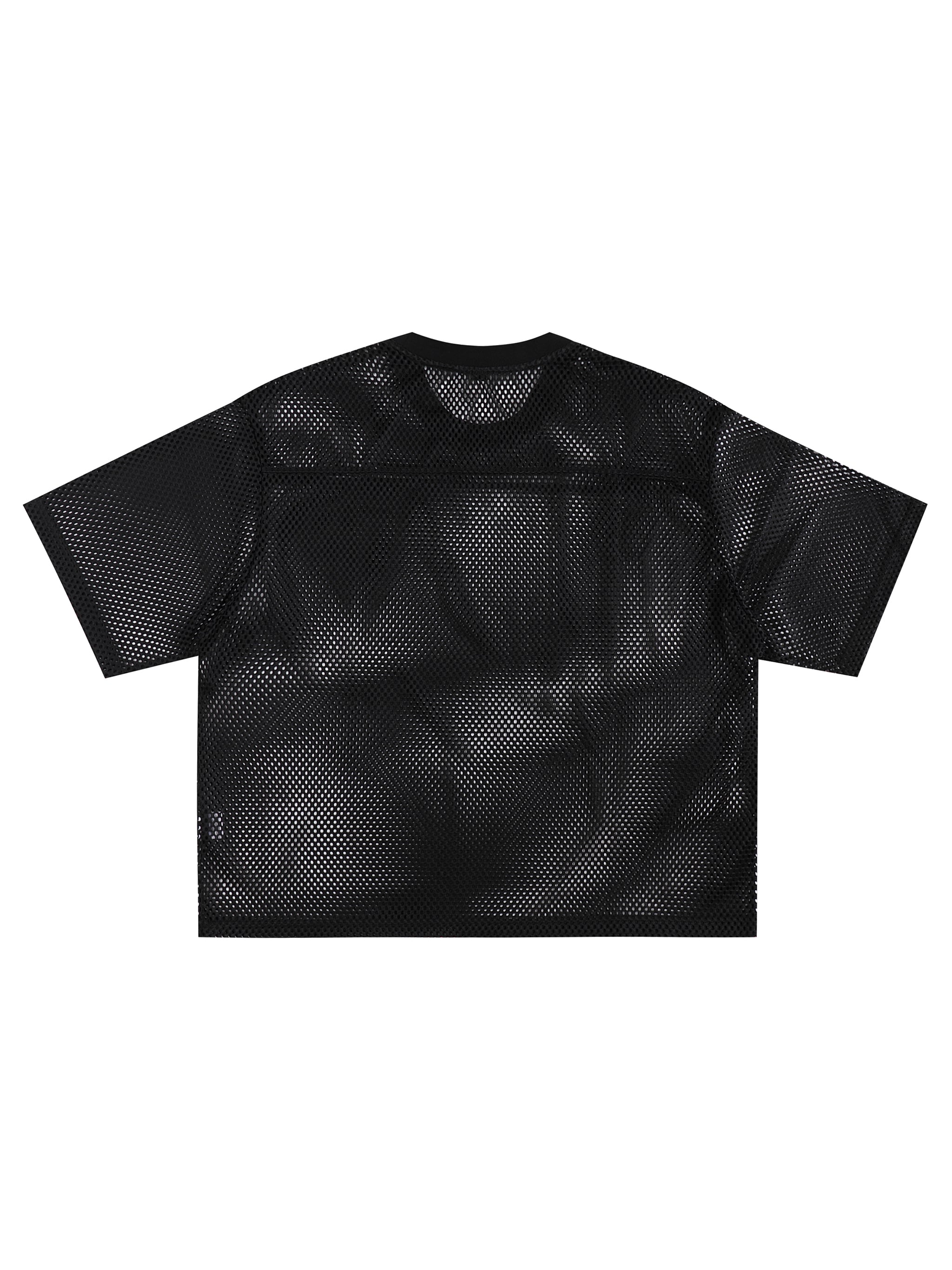 See-through Boxy Net T-Shirt-M