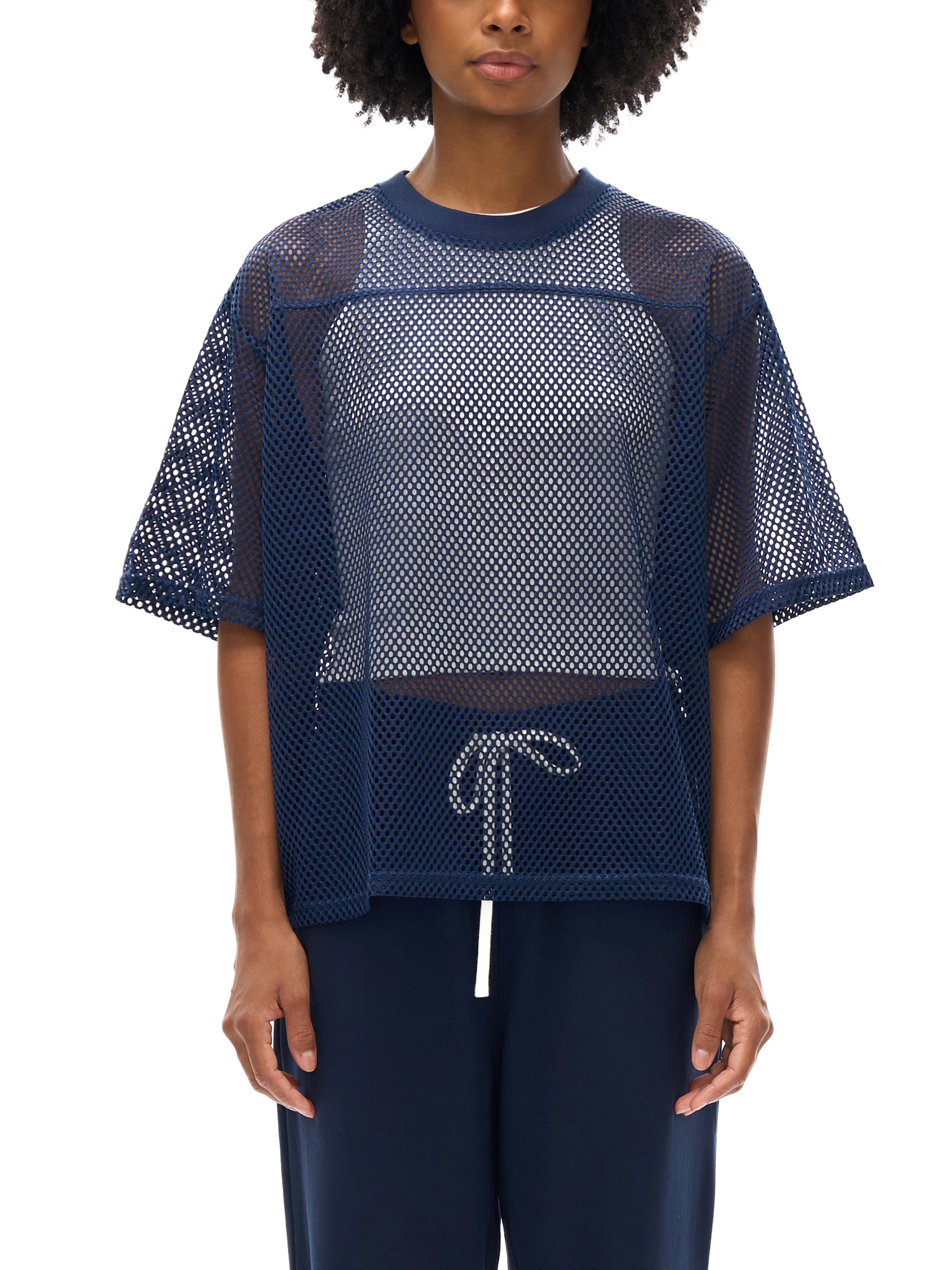 See-through Boxy Net T-Shirt-W