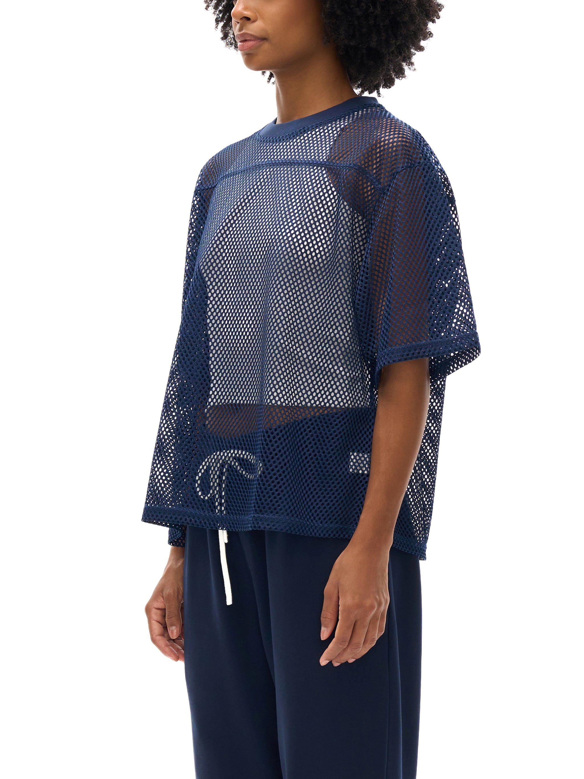 See-through Boxy Net T-Shirt-W