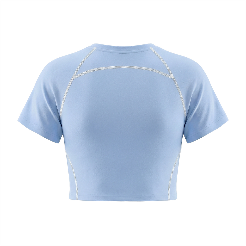 Women's Contrast Stitch Raglan Crop T-Shirt