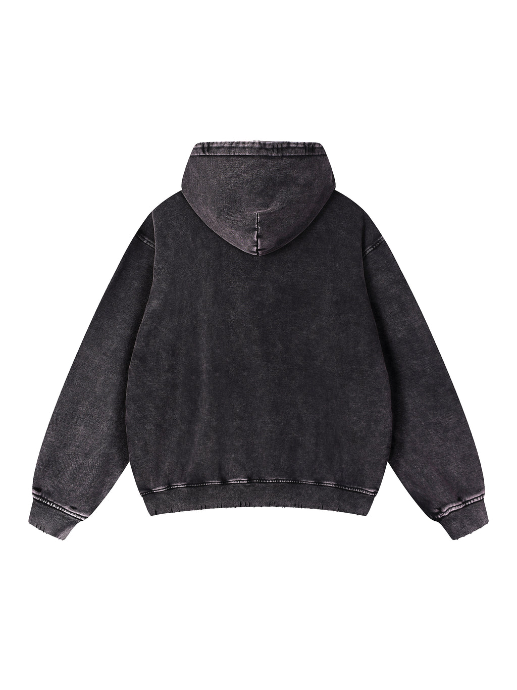 Snow Wash Hand-Frayed Heavyweight  Hoodie