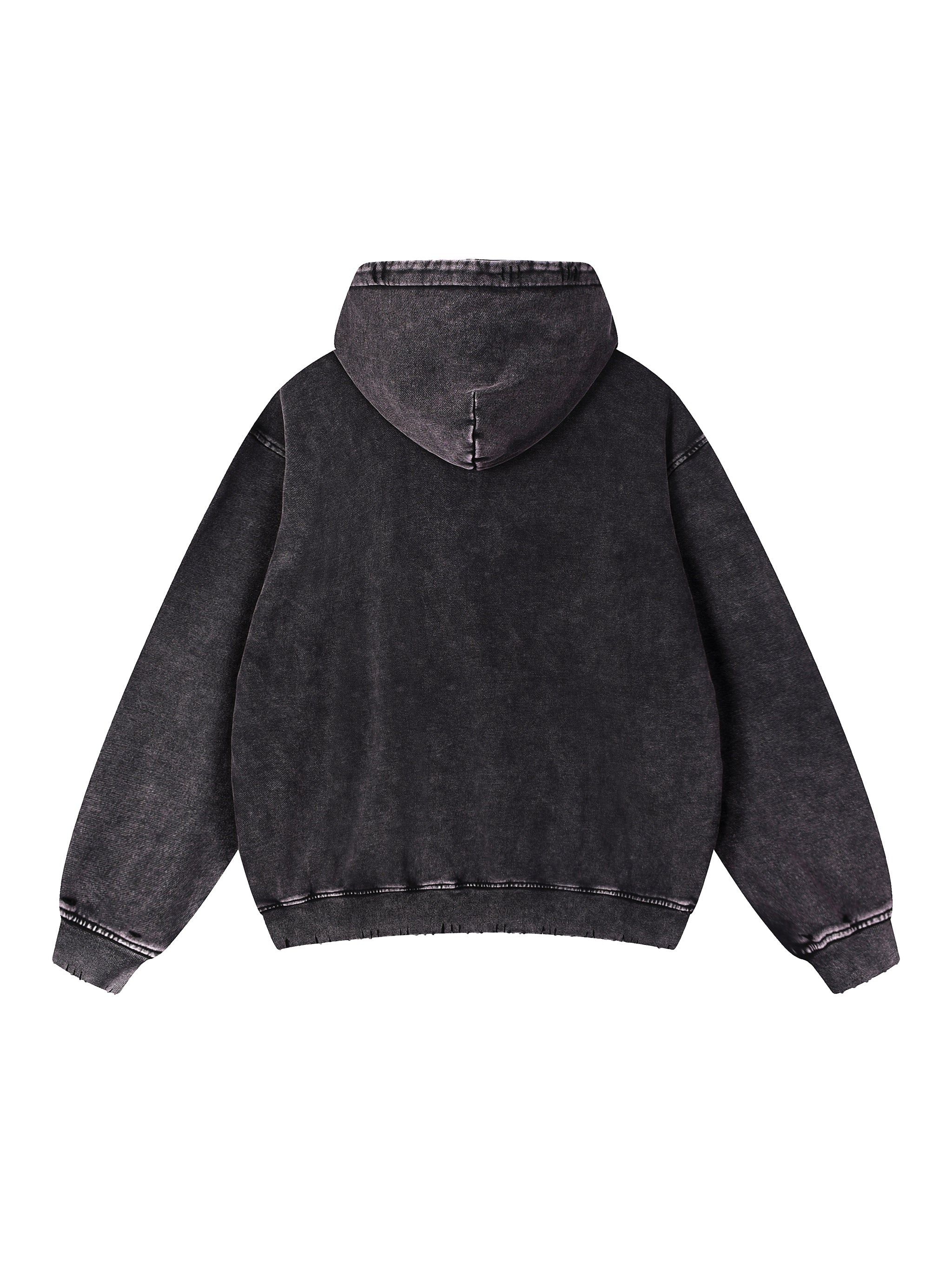 Snow Wash Hand-Frayed Heavyweight  Hoodie