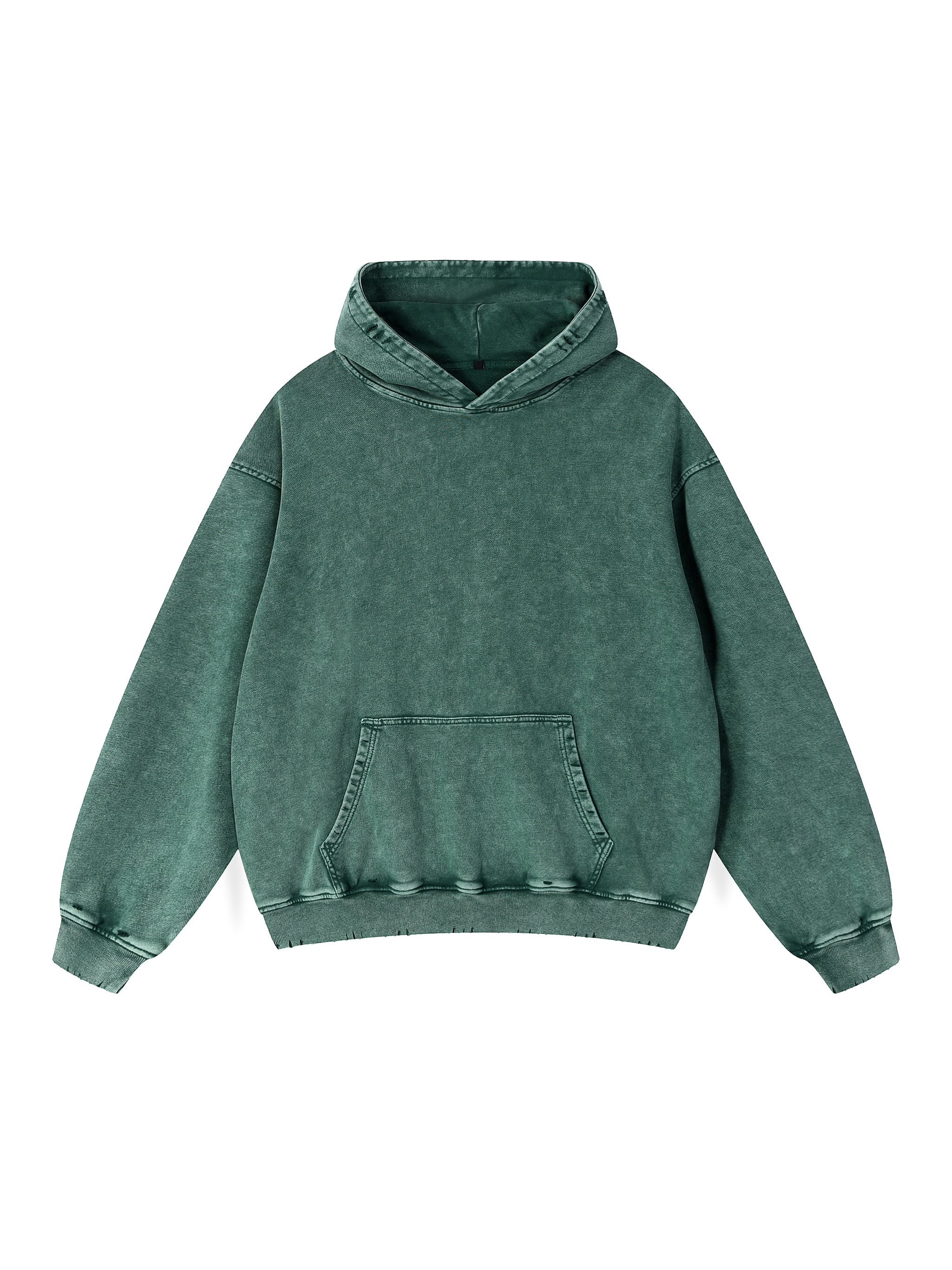 Snow Wash Hand-Frayed Heavyweight  Hoodie