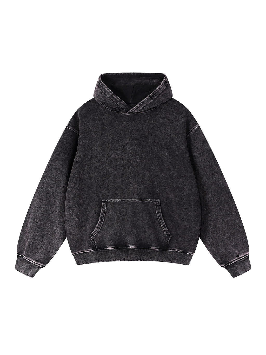 Snow Wash Hand-Frayed Heavyweight  Hoodie