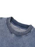 Snow Wash Oversized Crewneck Sweatshirt