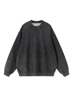 Snow Wash Oversized Crewneck Sweatshirt