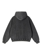 Snow Wash Oversized Zip-Up Hoodie