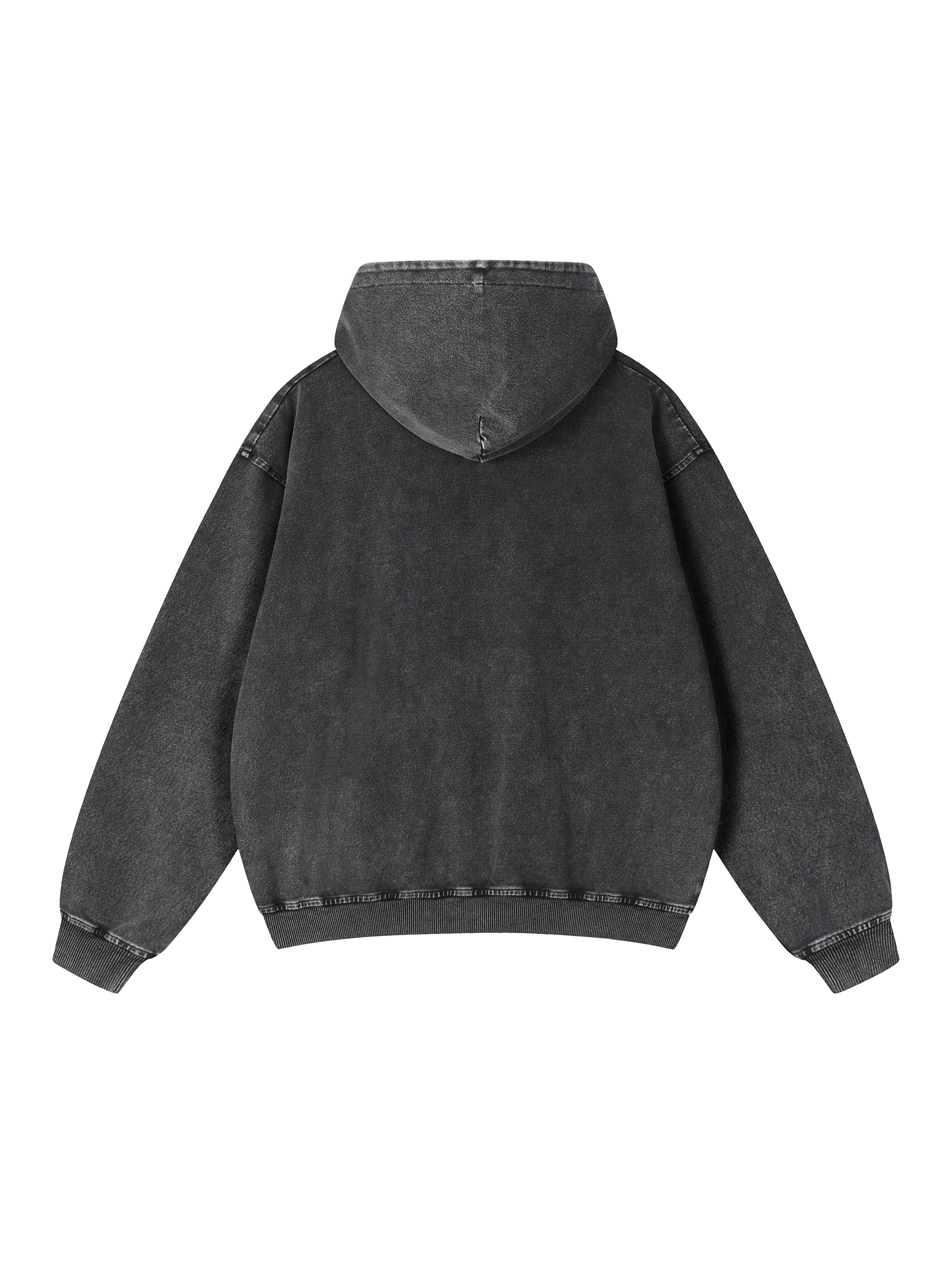 Snow Wash Oversized Zip-Up Hoodie