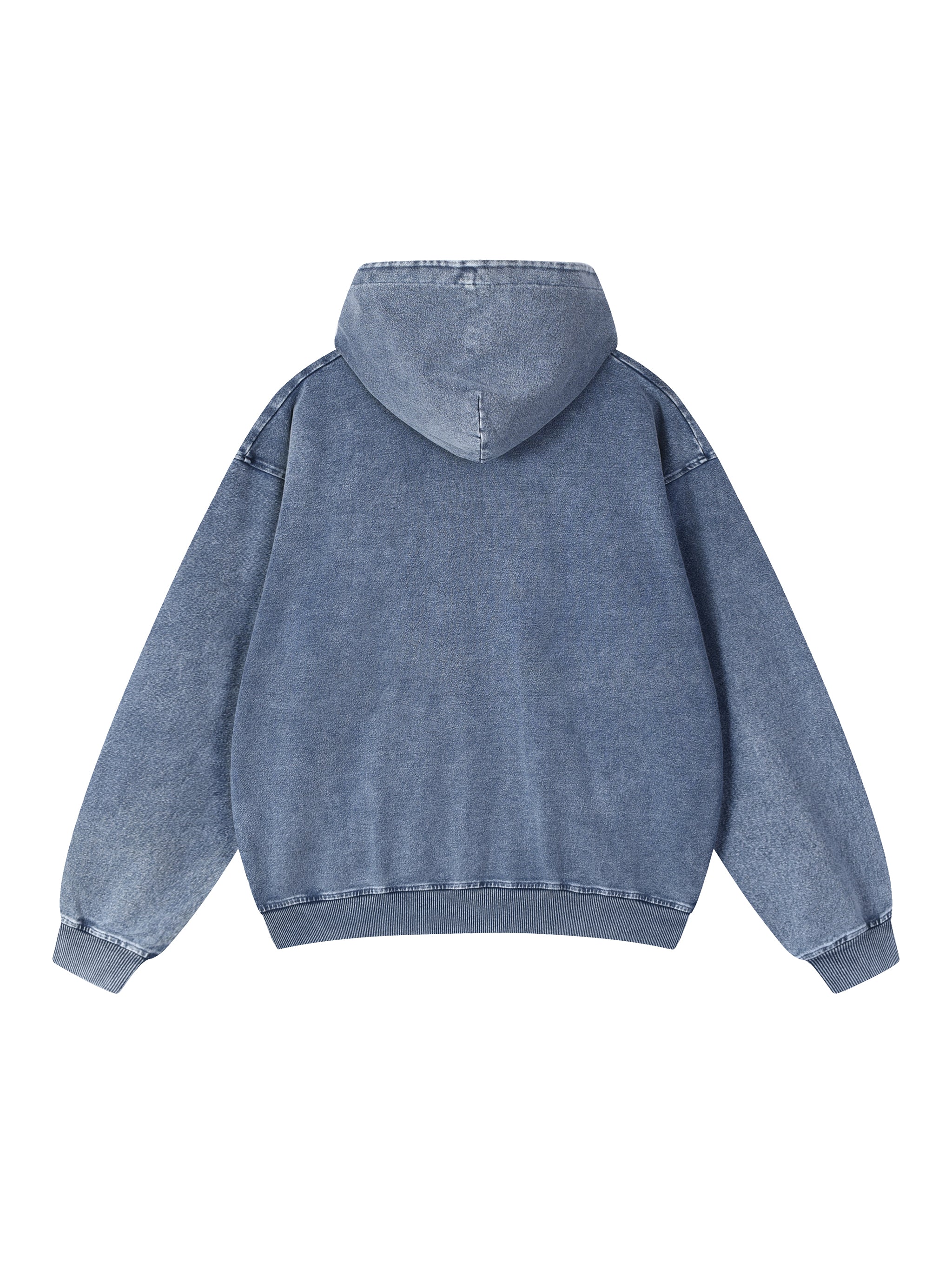 Snow Wash Oversized Zip-Up Hoodie