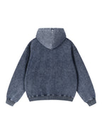 Snow Wash Oversized Zip-Up Hoodie