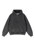 Snow Wash Oversized Zip-Up Hoodie