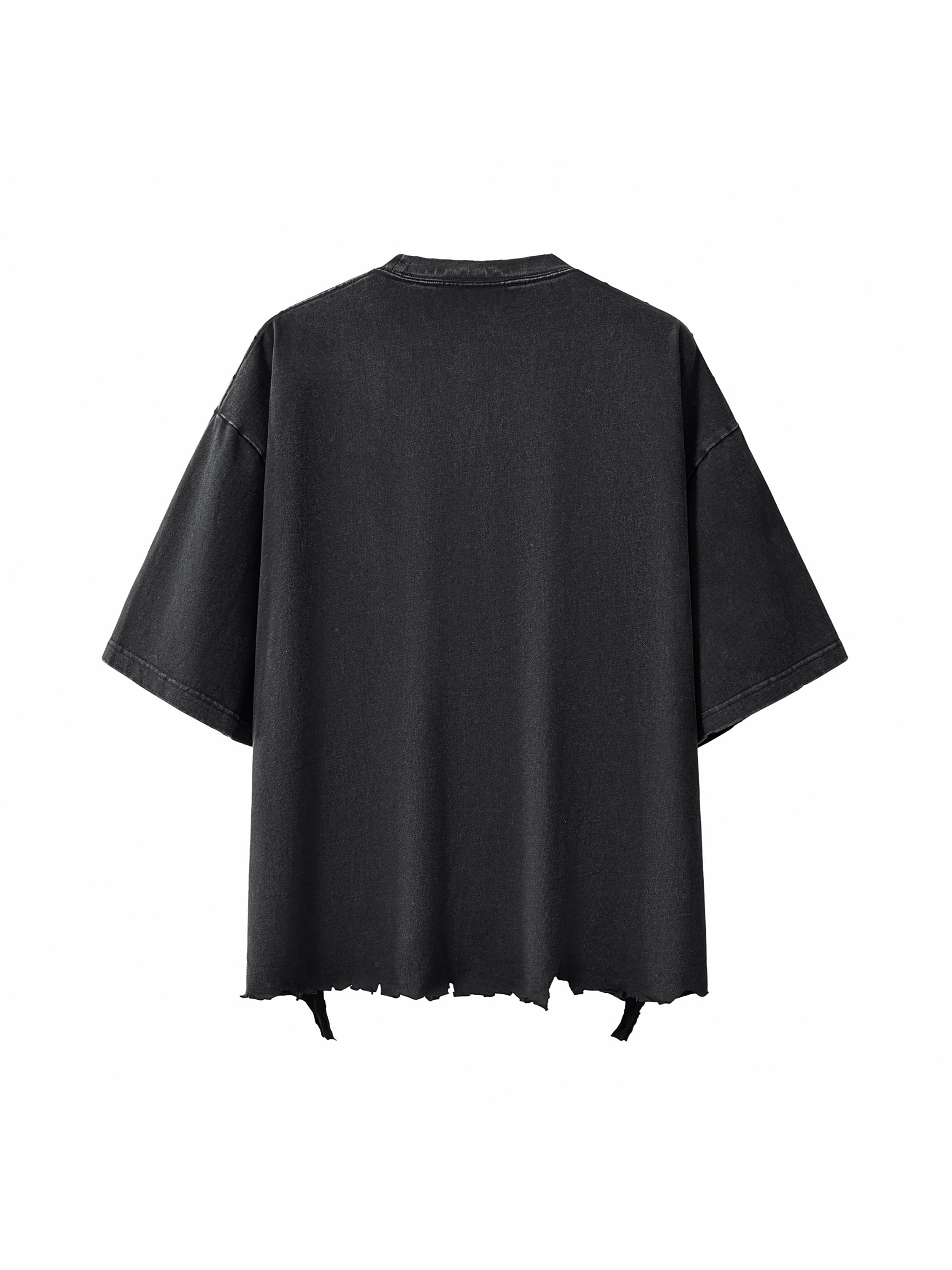 Snow Wash Raw-Hem Boxy T-shirt