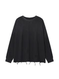 Snow Wash Raw Edge Cotton T-Shirt