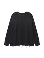 Snow Wash Raw Edge Cotton T-Shirt