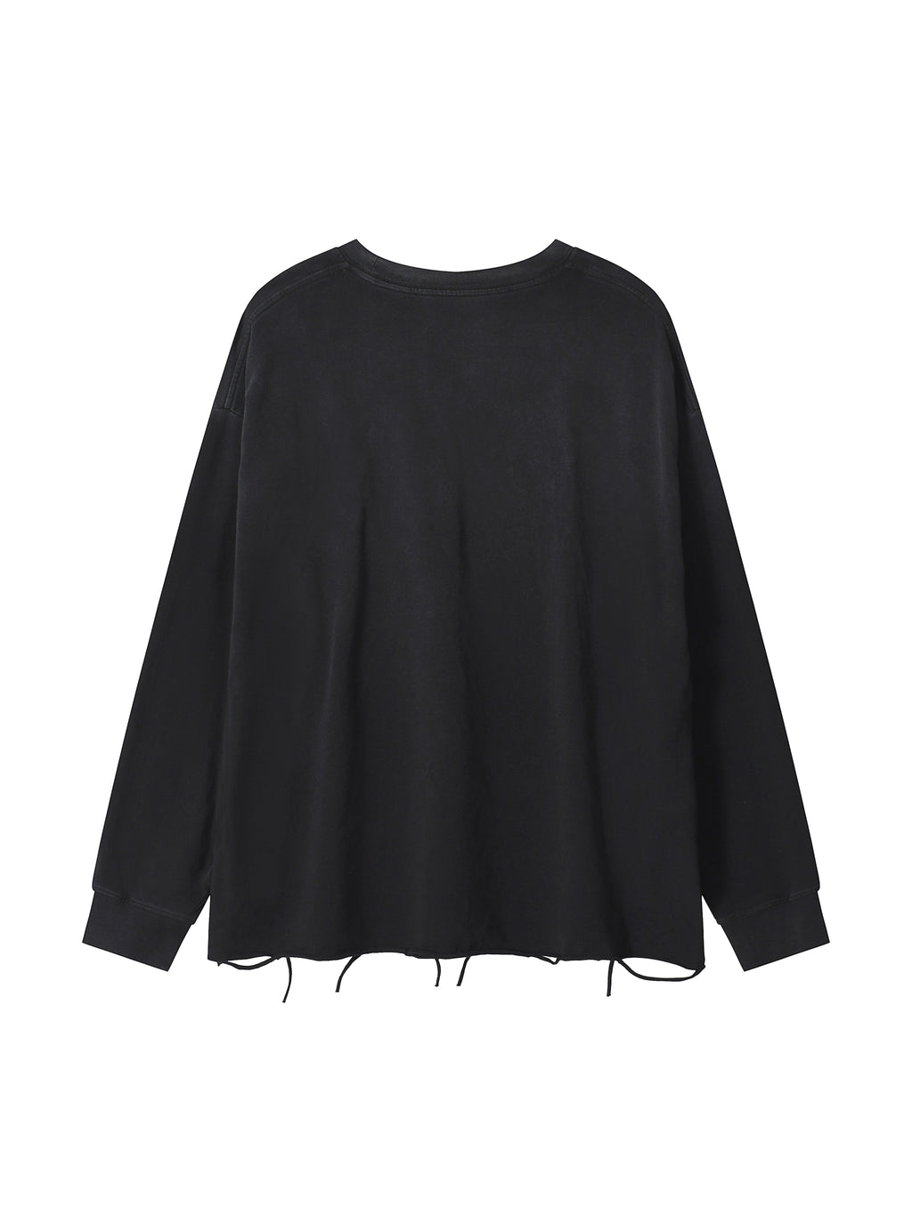 Snow Wash Raw Edge Cotton T-Shirt