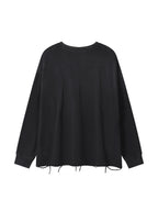 Snow Wash Raw Edge Cotton T-Shirt