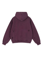 Snow Washed Distressed Panel Pocket Hoodie