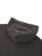 Snow Washed Distressed Panel Pocket Hoodie