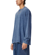 Snow Washed Frayed Edge T-Shirt Men