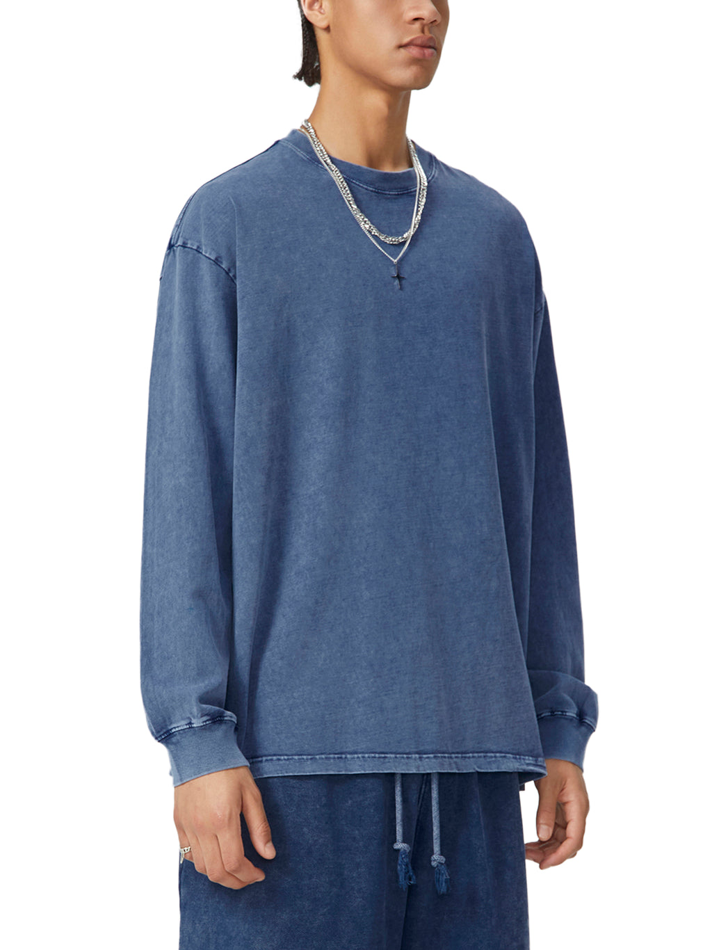 Snow Washed Frayed Edge T-Shirt Men