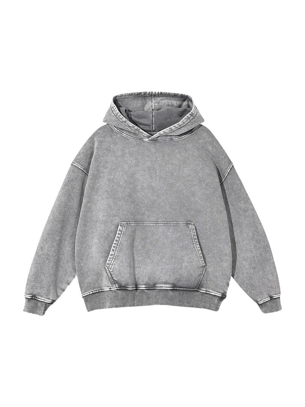 Snow Washed Loose Cotton Hoodie