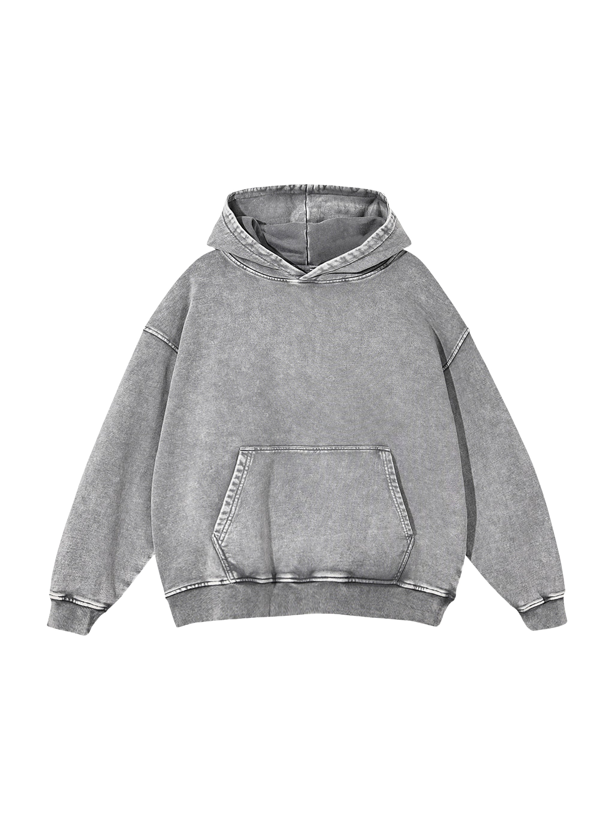 Snow Washed Loose Cotton Hoodie