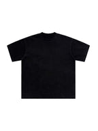 Snow Washed Raw-Edge Neckline T-Shirt