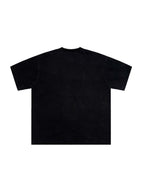 Snow Washed Raw-Edge Neckline T-Shirt