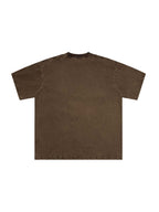 Snow Washed Raw-Edge Neckline T-Shirt
